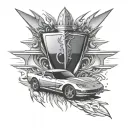 corvette speeding tattoo design idea