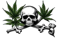 Jolly Roger 420 joint tattoo design idea