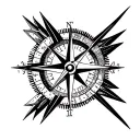 Compass arrow design tattoo design idea