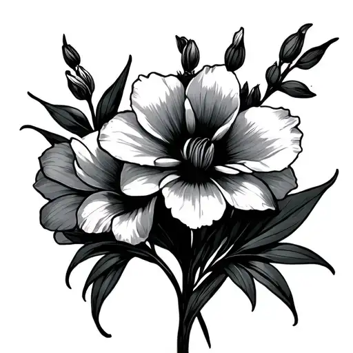 Gladiolus And Cosmos tattoo design idea