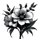Gladiolus And Cosmos tattoo design idea