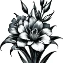 Gladiolus And Cosmos tattoo design idea