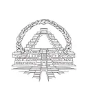 Chichén Itzá Temple, an element of day of the dead, the feathered serpent Kukulkan, inspiration from Mexico tattoo design idea