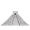 Chichén Itzá Temple, an element of day of the dead, the feathered serpent Kukulkan, inspiration from Mexico tattoo design idea