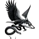 chacal eagle shark wolf snake fox tattoo design idea