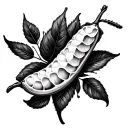 two peas in a pod script writting tattoo design idea