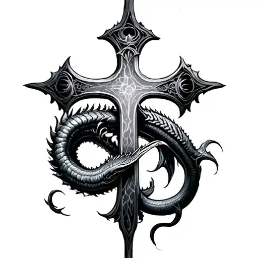 Leviathan cross tattoo design idea