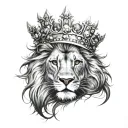 diamond crown lion  tattoo design idea