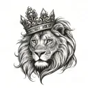 diamond crown lion  tattoo design idea