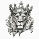 diamond crown lion  tattoo design idea
