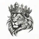 diamond crown lion  tattoo design idea