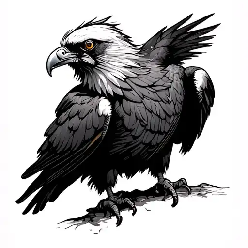 bearded vulture tattoo design idea