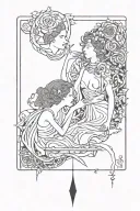 the lovers tarot card tattoo design idea