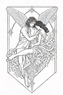 the lovers tarot card tattoo design idea