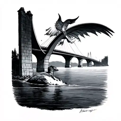 ill meet you at the rainbow bridge  tattoo design idea