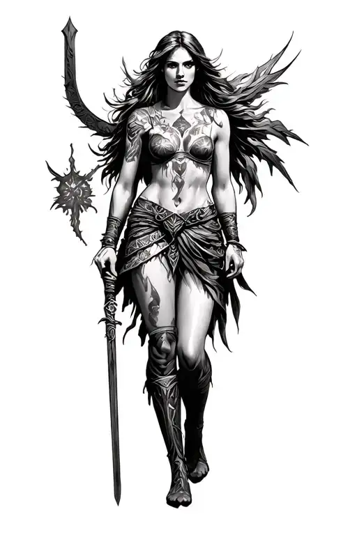 Boudica full body tattoo design idea