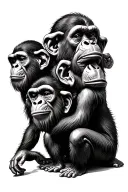 3 wise monkeys tattoo design idea