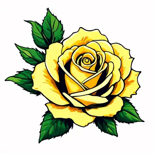 yellow rose tattoo design idea