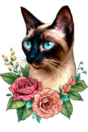siamese cat tattoo design idea