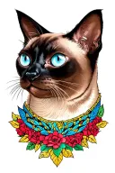 siamese cat tattoo design idea
