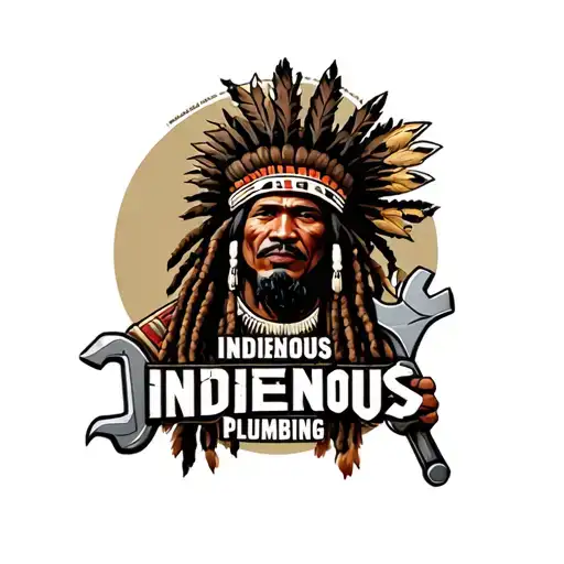 "Indigenous Plumbing " "Indigenous Plumbing " "Indigenous Plumbing " dread lock Native American holding a wrench tattoo design idea