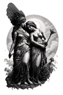 Athena And Aphrodite tattoo design idea