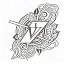 Name Valentin On forearm sleeve tattoo design idea