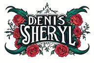 "DENIS SHERYL" Two Word Ambigram Generator tattoo design idea