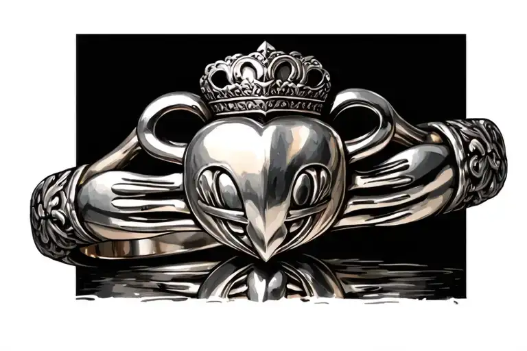 claddagh ring tattoo design idea