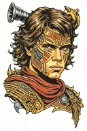 anakin skywalker armor under torn skin tattoo design idea