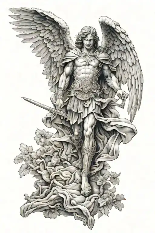 Archangel Michael tattoo design idea