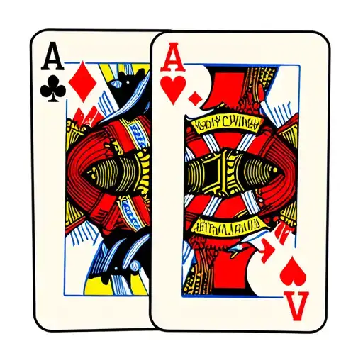 3 playing cards, one 3 one 7 one Ace One Piece tattoo design idea