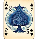 3 playing cards, one 3 one 7 one Ace One Piece tattoo design idea