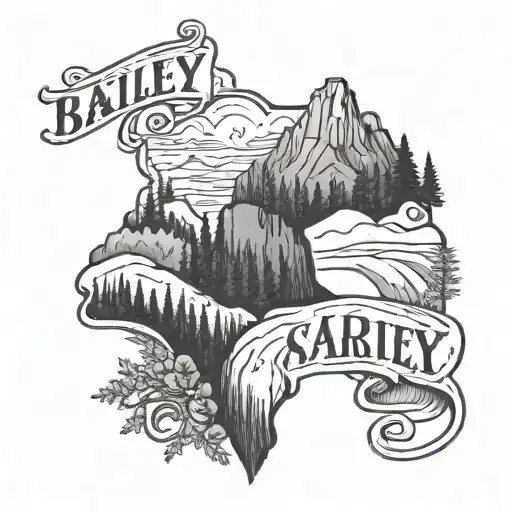 2 daughters, name bailey, name kileigh, state of New York and Georgia, national parks, June 21, December 22nd, adventure tattoo design idea
