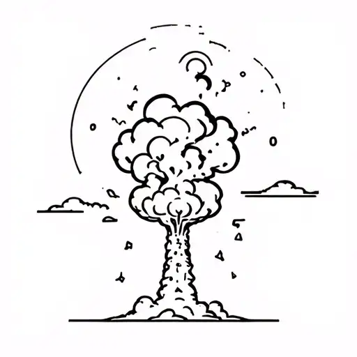 nuclear explosion tattoo design idea