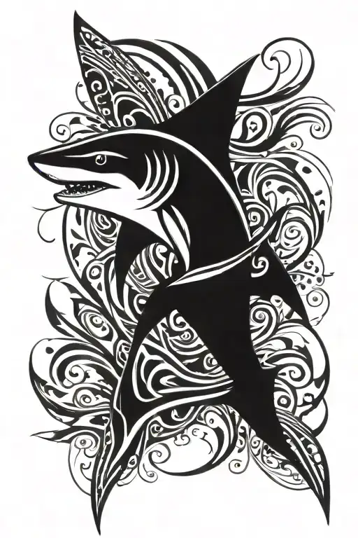 mako shark tattoo design idea