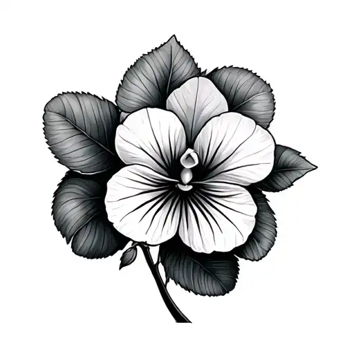 african violet tattoo design idea