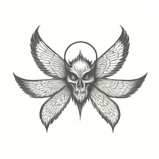 seraphim, 6 bat wings, centre eye tattoo design idea