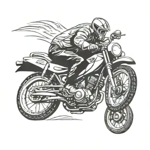 adolf hitler motocross yamaha doing a wheelie facing forward tattoo design idea