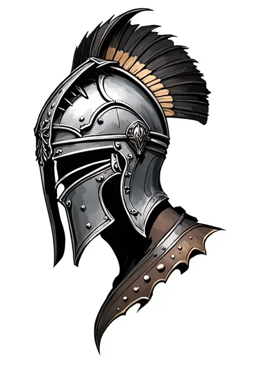 gladiator helmet tattoo design idea