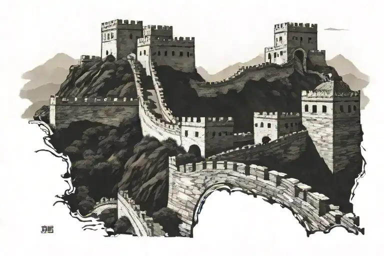 Great Wall of China tattoo design idea