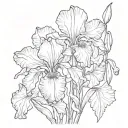 sweet pea and iris flower tattoo design idea
