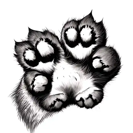 cat paws tattoo design idea