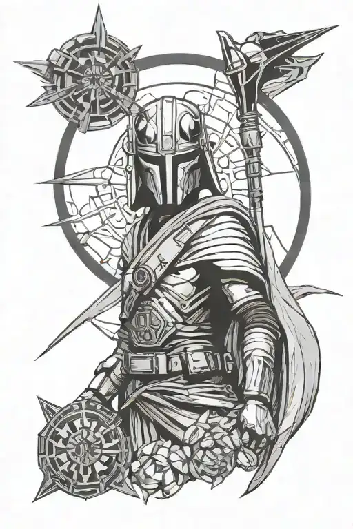 Ashoka tano star wars tattoo design idea