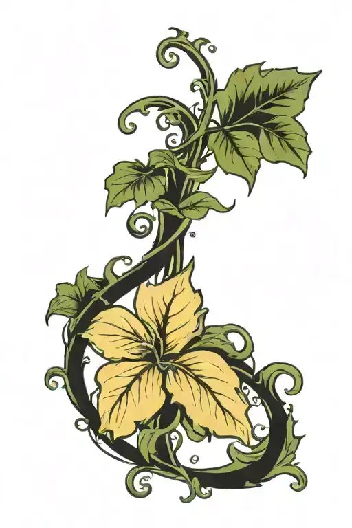 climbing ivy vines tendrils tattoo design idea