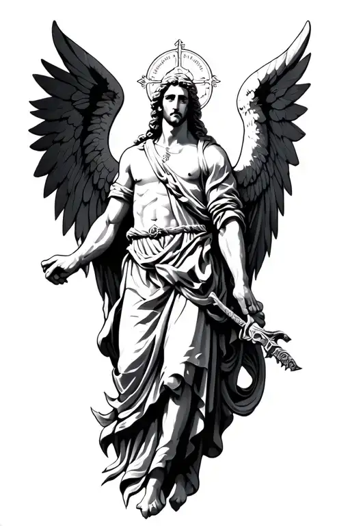 st michael tattoo design idea