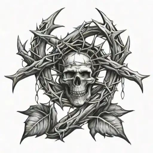 religious tattoo crown of thorns around the upper chest tattoo design idea
