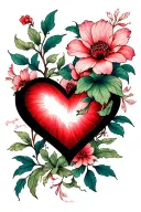 infinity heart with November birth flower tattoo design idea