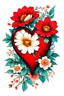 infinity heart with November birth flower tattoo design idea