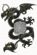 celtic dragon wrapping tattoo design idea